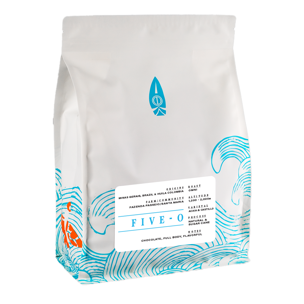 Five-O — Half-Caf Blend, Full Flavor | Coffee & Coconuts