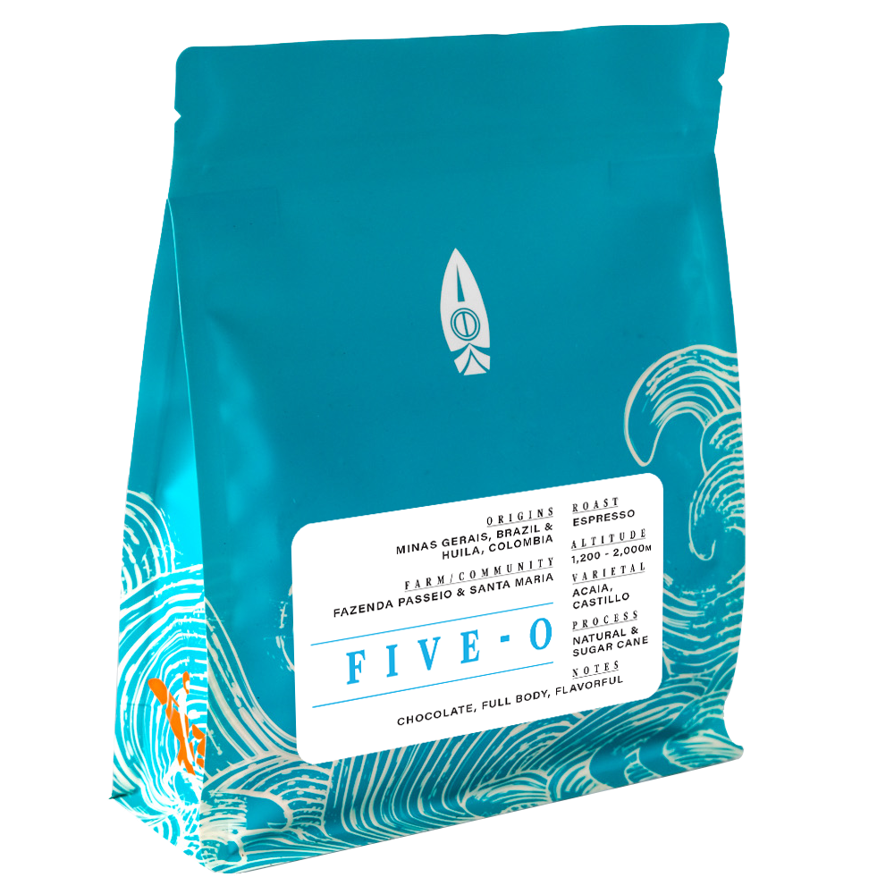 Five-O — Half-Caf Blend, Full Flavor | Coffee & Coconuts